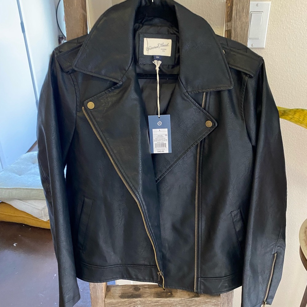 FAUX LEATHER JACKET- TAGS ON